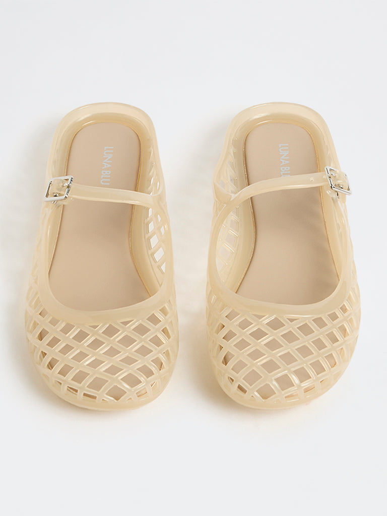 LUNA BLU Beige Mary Jane Jelly Shoes