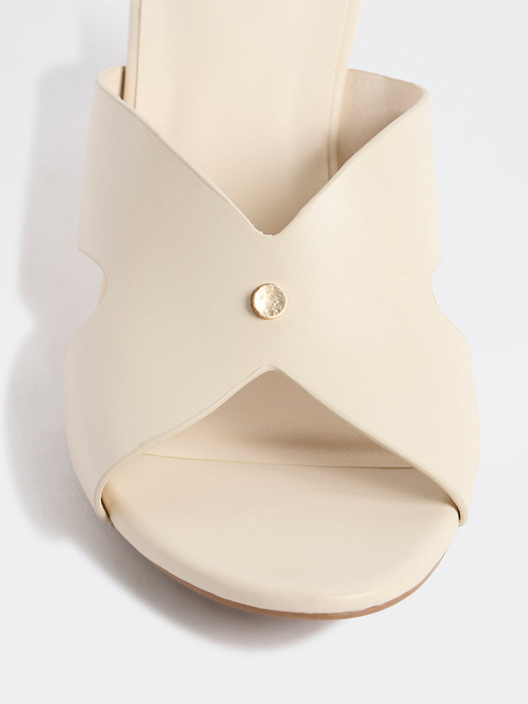 LUNA BLU Ivory Wedge-Heel Sandals