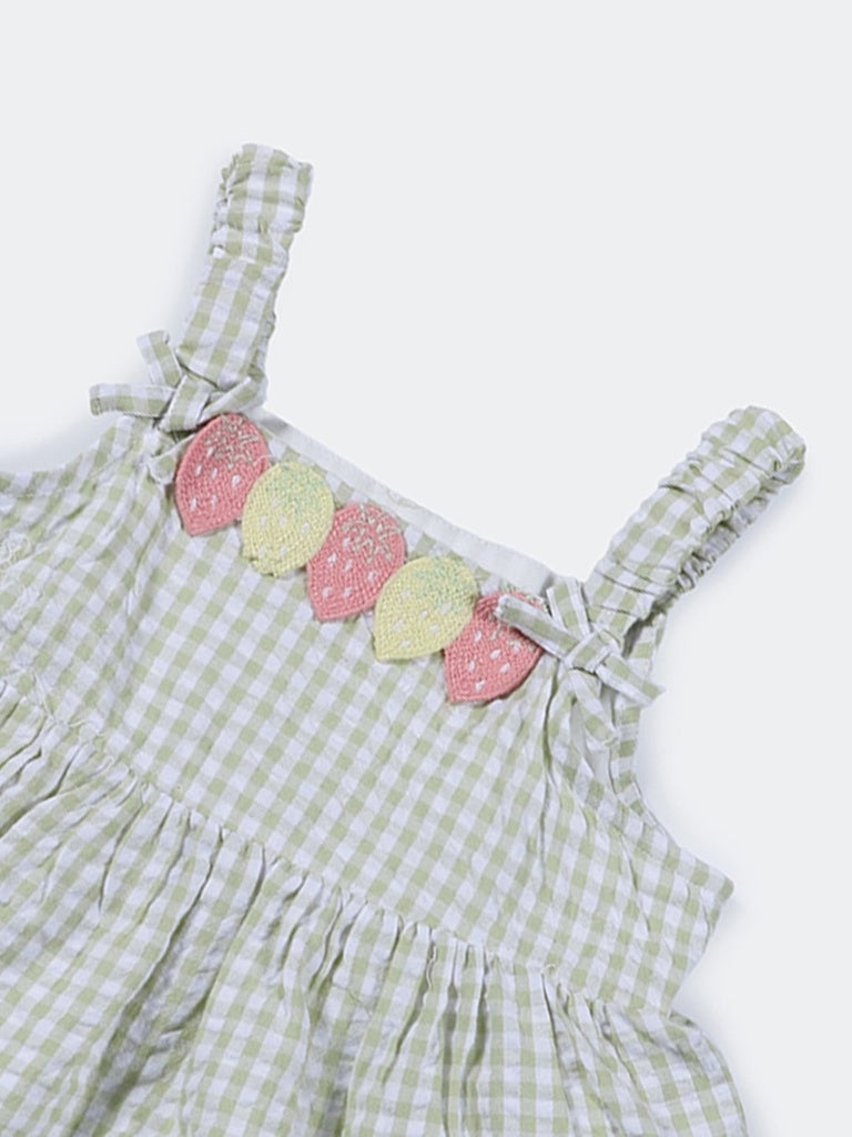 HOP Kids Girls Lime Green Applique Cotton Top