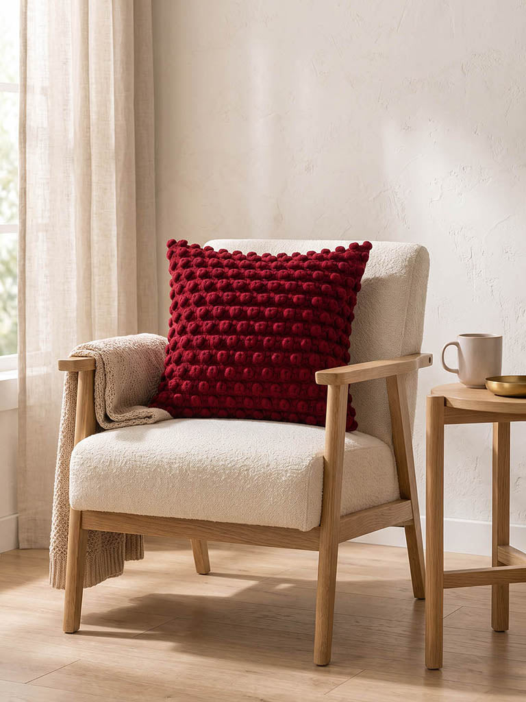 Westside Home Red Bubbles Textured Cushion Cover