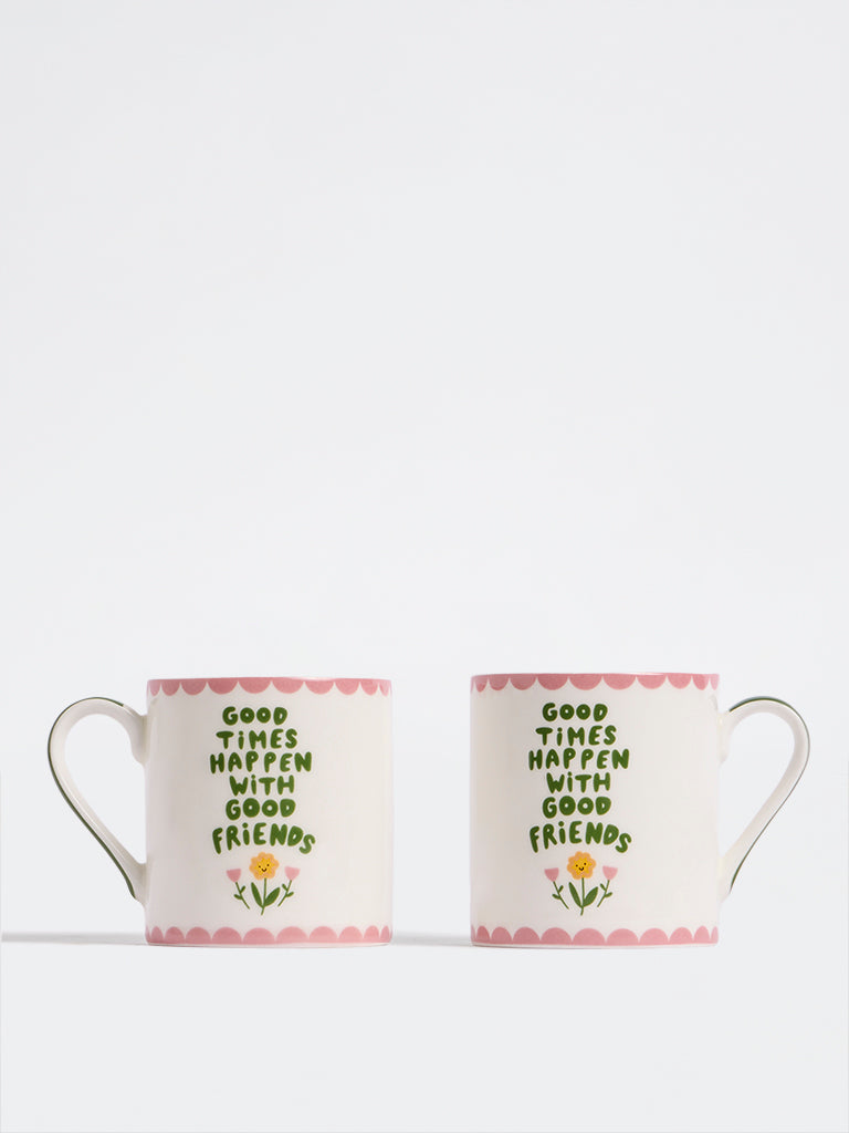 Westside Home White Text Design Mugs - Set of 2
