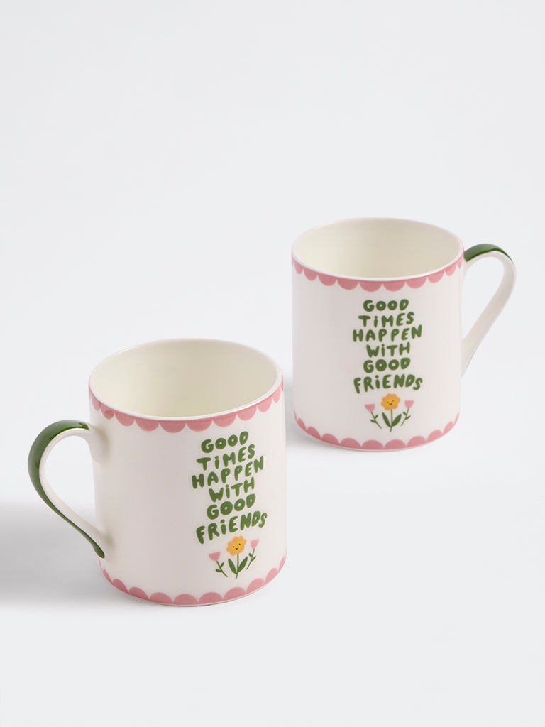 Westside Home White Text Design Mugs - Set of 2