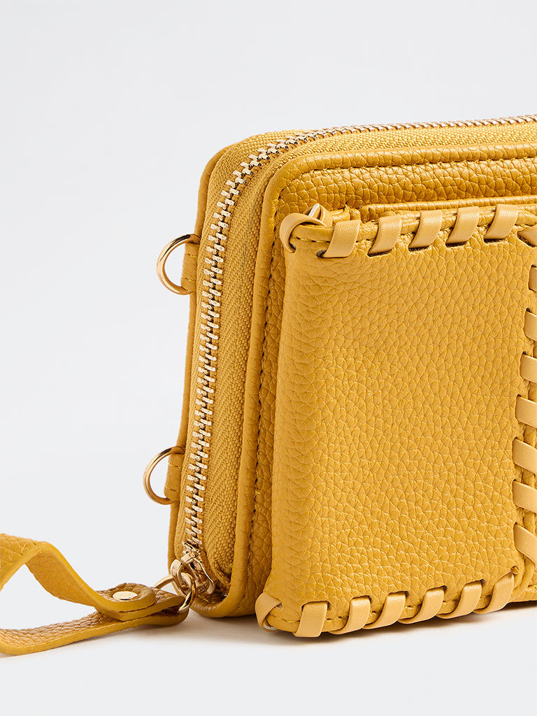 Westside Mustard Textured Mobile Sling Bag