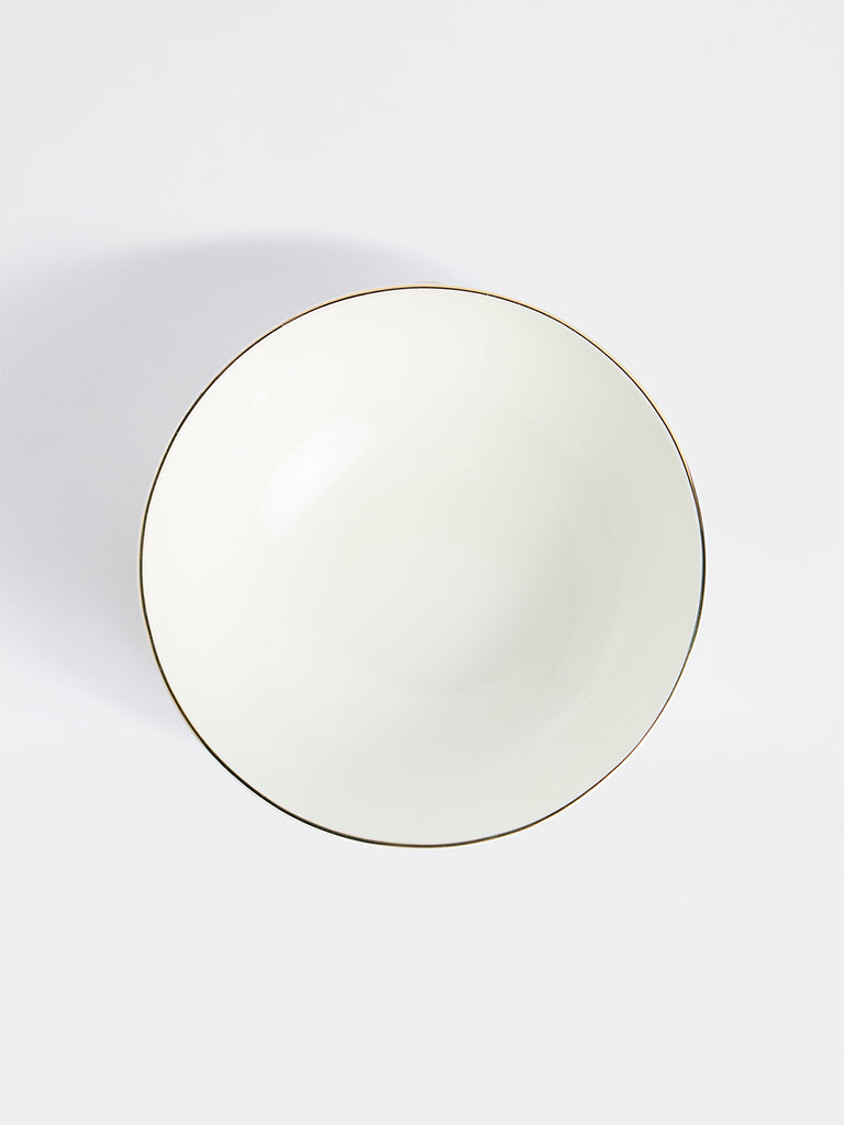 Westside Home White Gold-Rim Bowl