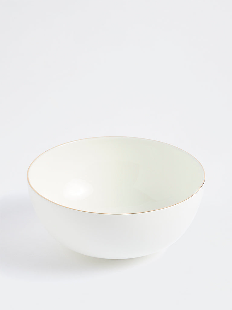 Westside Home White Gold-Rim Bowl
