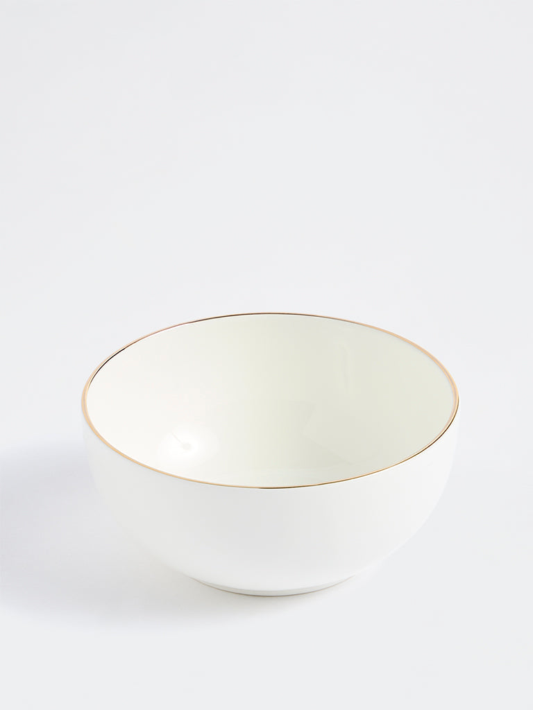 Westside Home White Gold-Rim Bowl