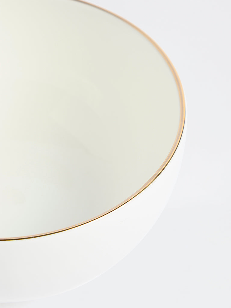 Westside Home White Gold-Rim Bowl