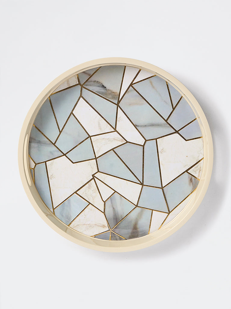 Westside Home Multicolor Abstract Printed Circular Tray
