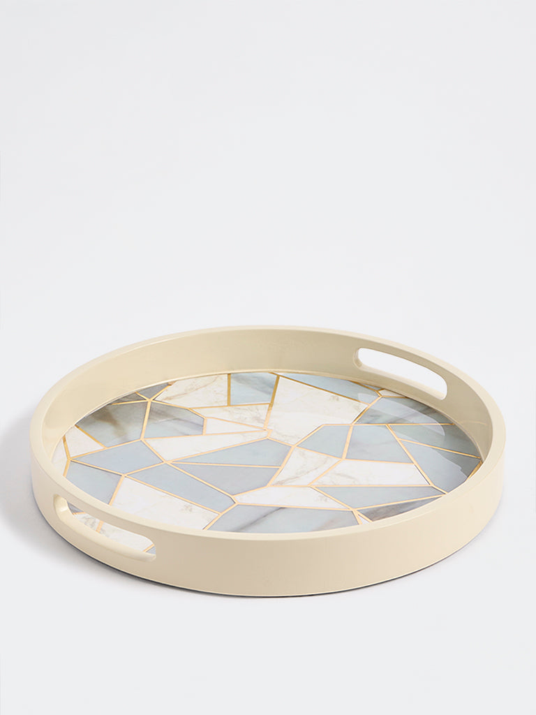 Westside Home Multicolor Abstract Printed Circular Tray