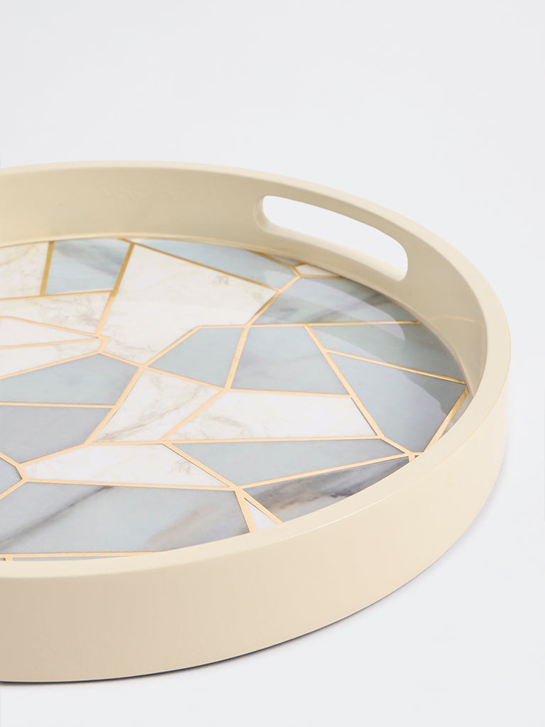 Westside Home Multicolor Abstract Printed Circular Tray