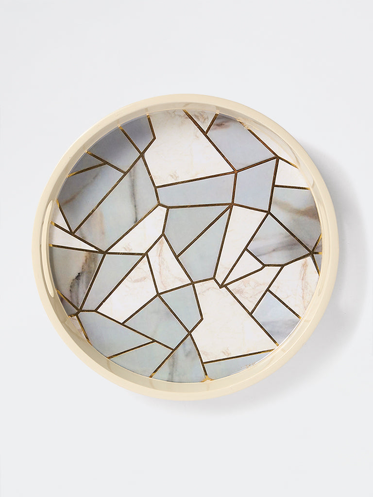 Westside Home Multicolor Abstract Printed Circular Tray