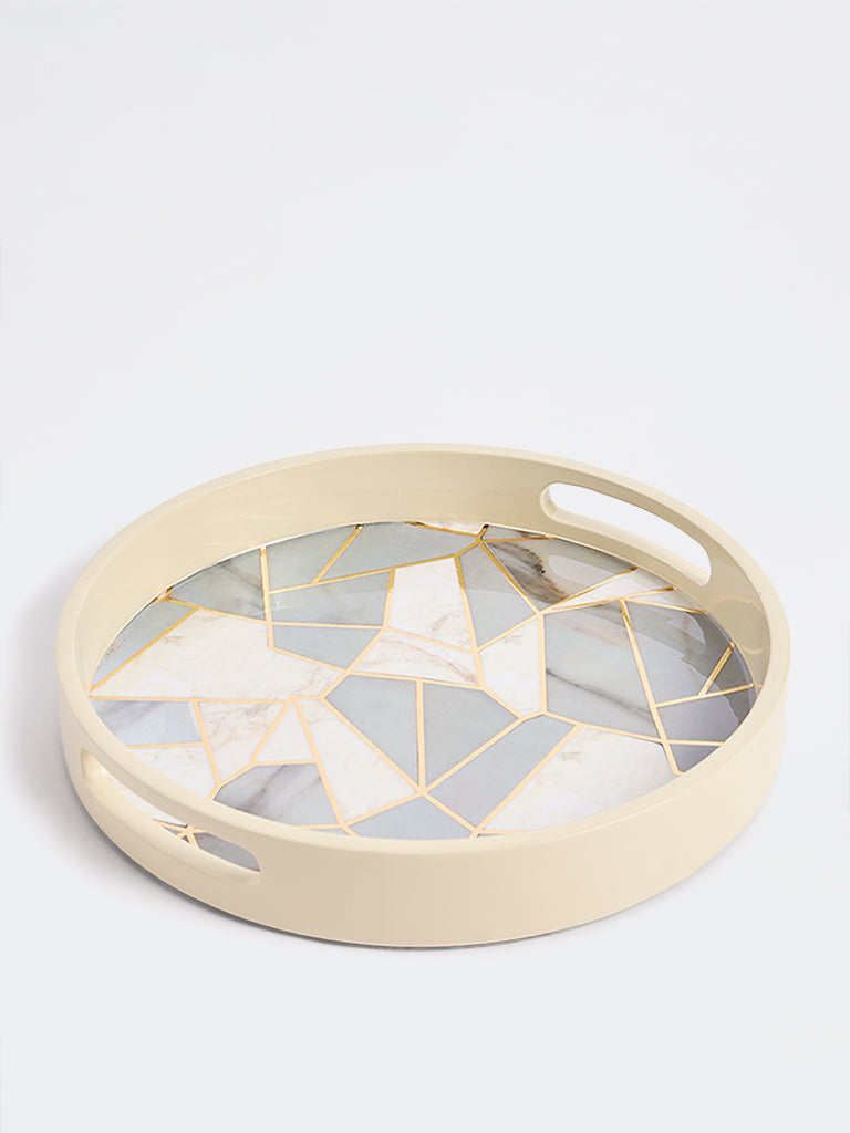 Westside Home Multicolor Abstract Printed Circular Tray