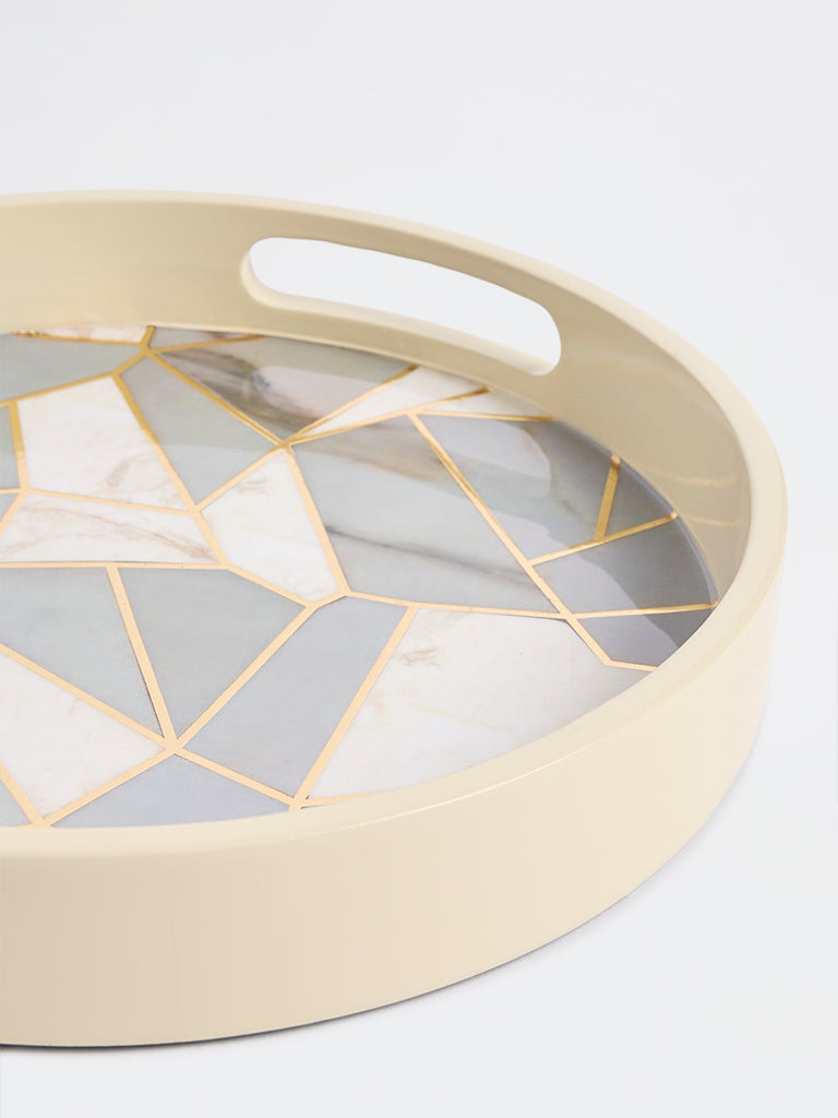 Westside Home Multicolor Abstract Printed Circular Tray