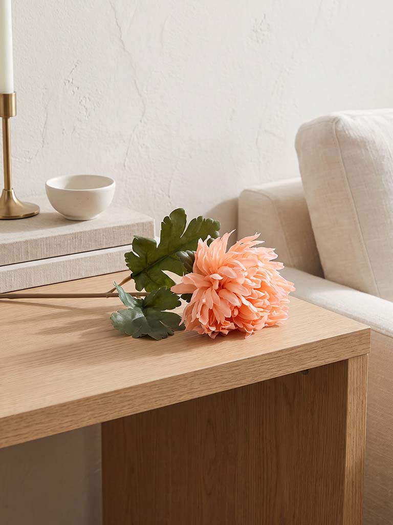 Westside Home Peach Artificial Chrysanthemum Flower Stem