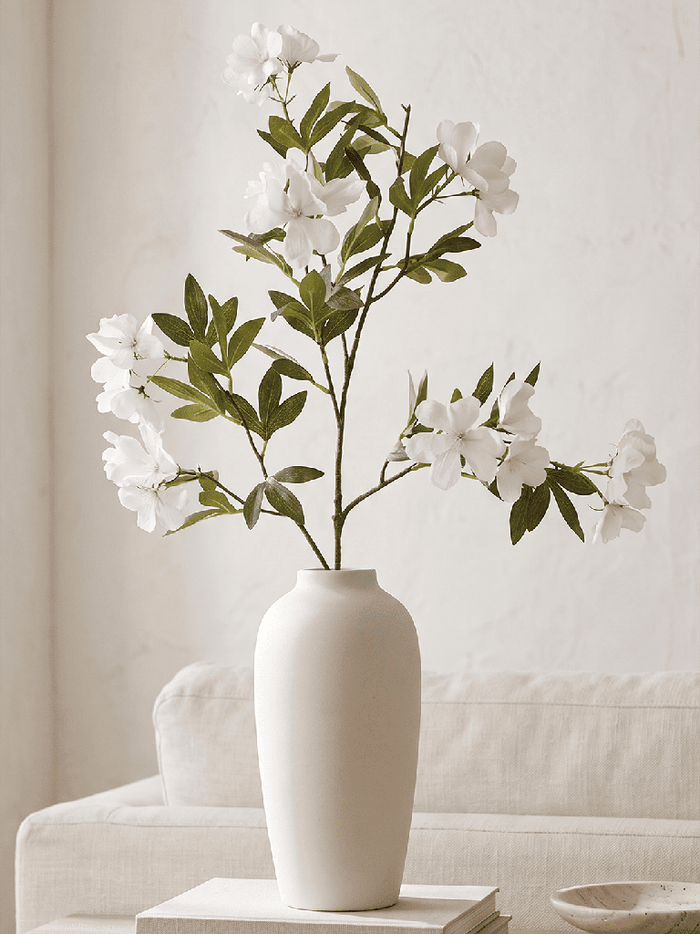 Westside Home White Artificial Magnolia Flower Branch