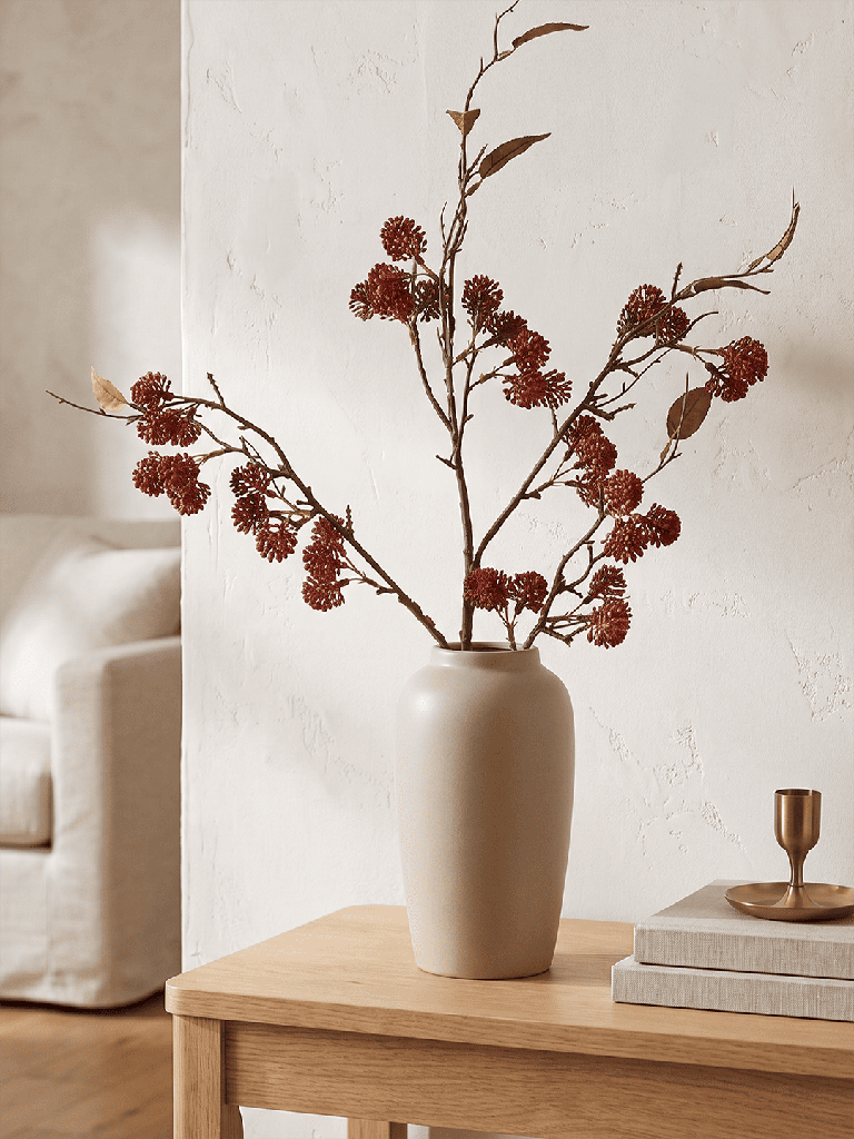 Westside Home Red Artificial Pearl Fruit Branch