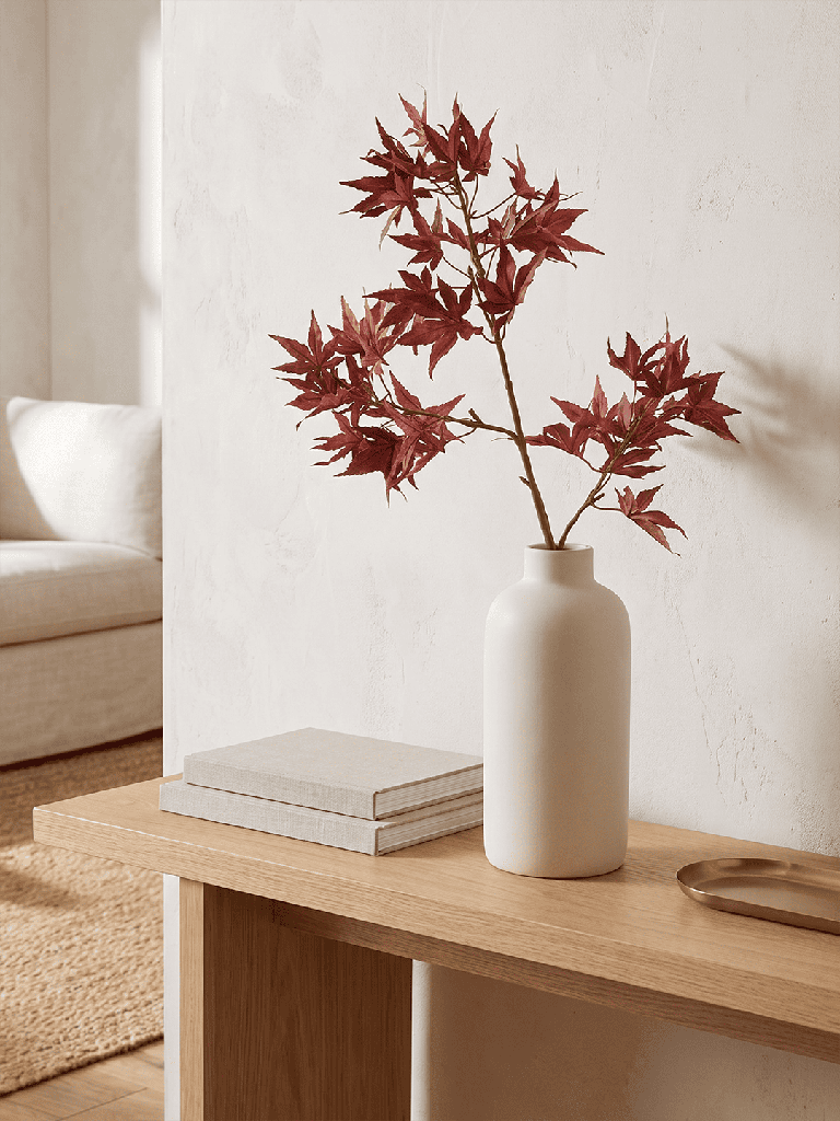 Westside Home Red Artificial Maple Branch