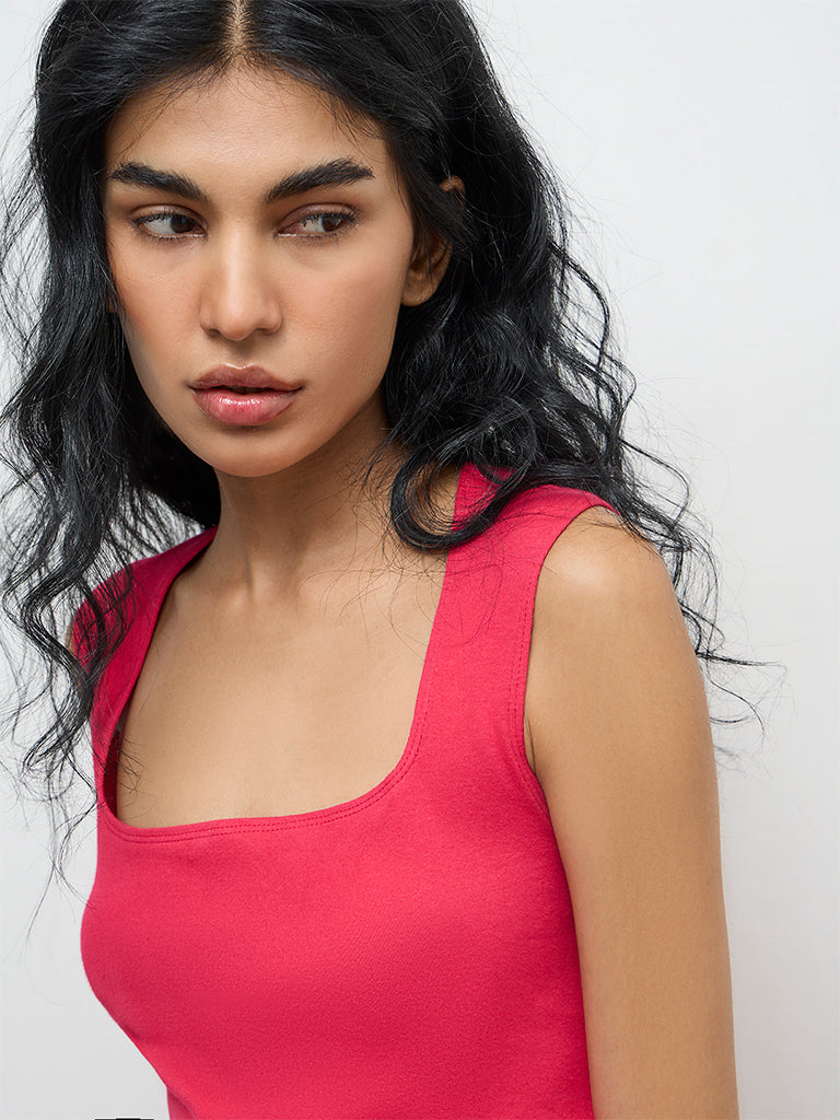 Superstar Fuchsia Cotton-Blend Top