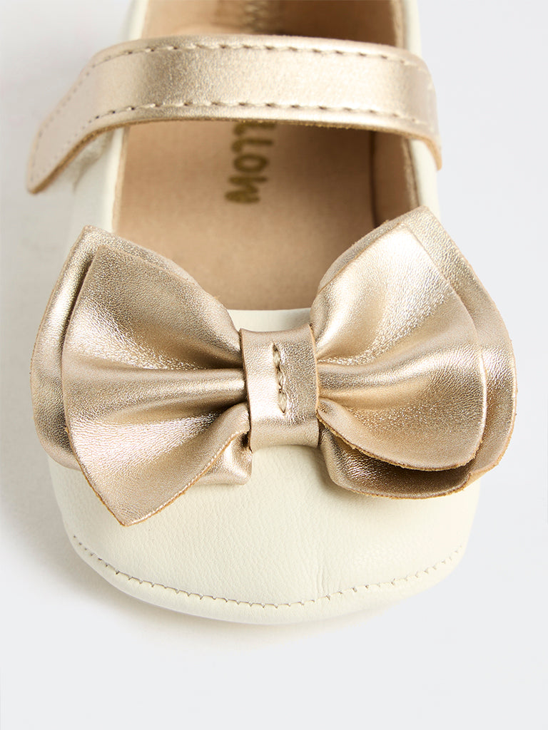 Yellow Off-White Bow-Detailed Booties
