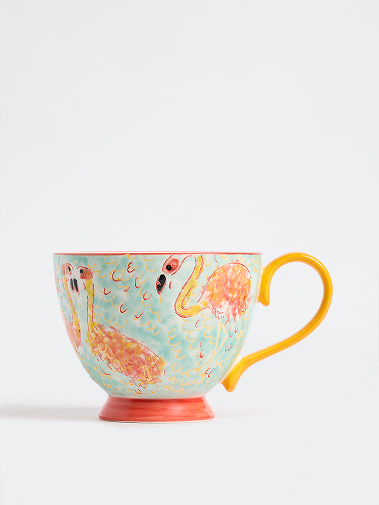 Westside Home Aqua Flamingo Printed Cup