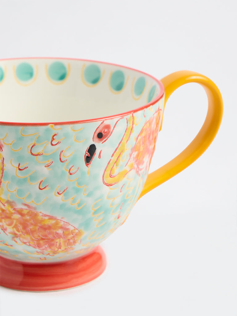 Westside Home Aqua Flamingo Printed Cup