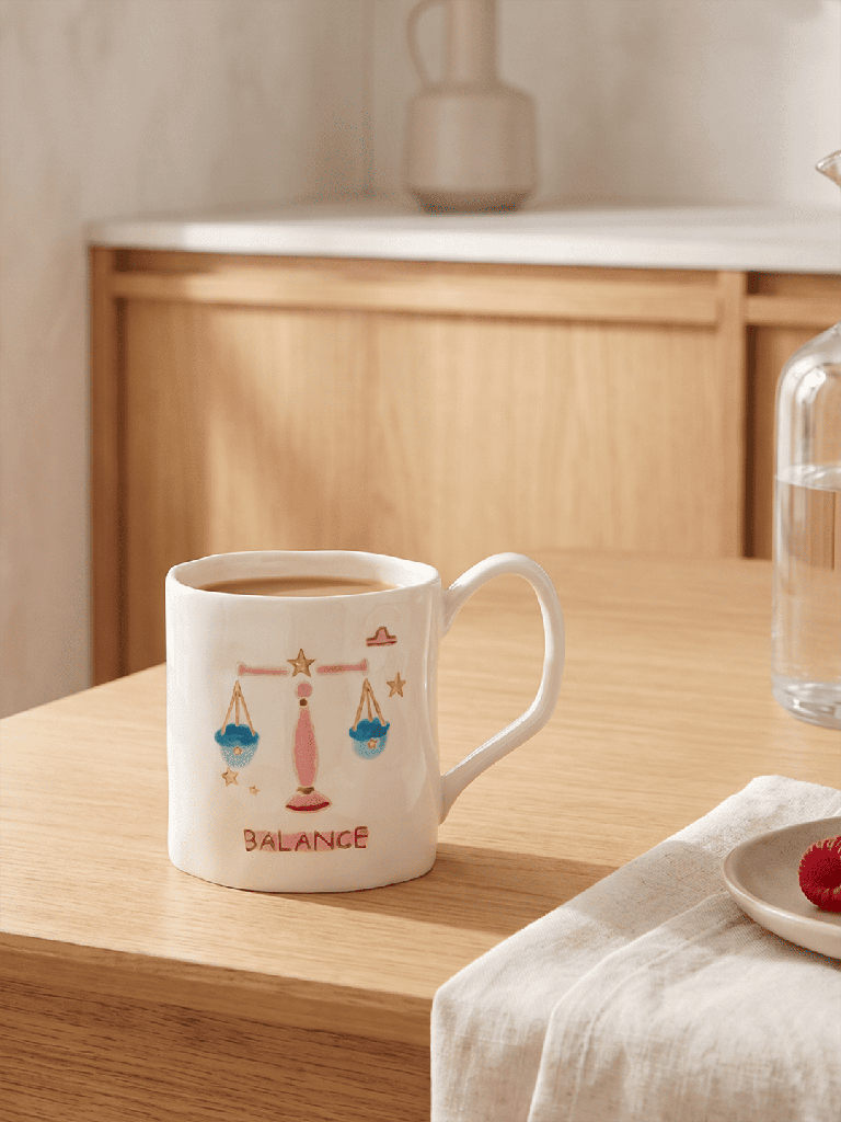 Westside Home Off-White Libra Zodiac Mug