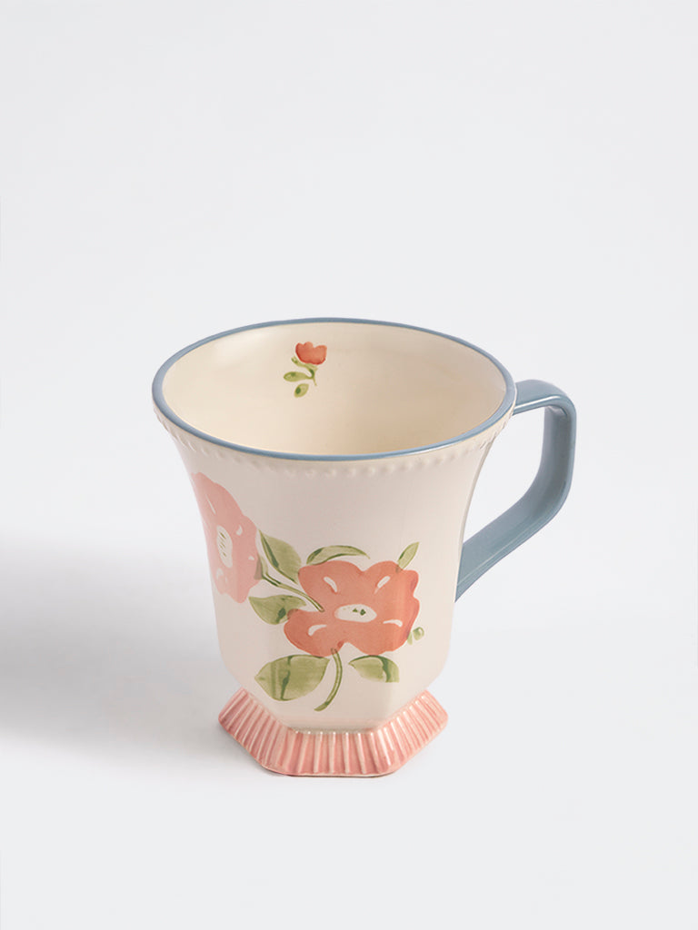 Westside Home Multicolor Floral Printed Square Base Mug
