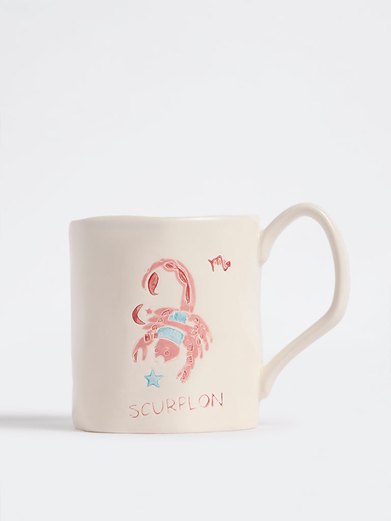 Westside Home Off-White Scorpio Zodiac Mug