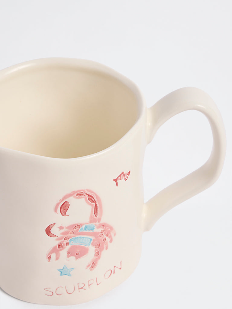Westside Home Off-White Scorpio Zodiac Mug