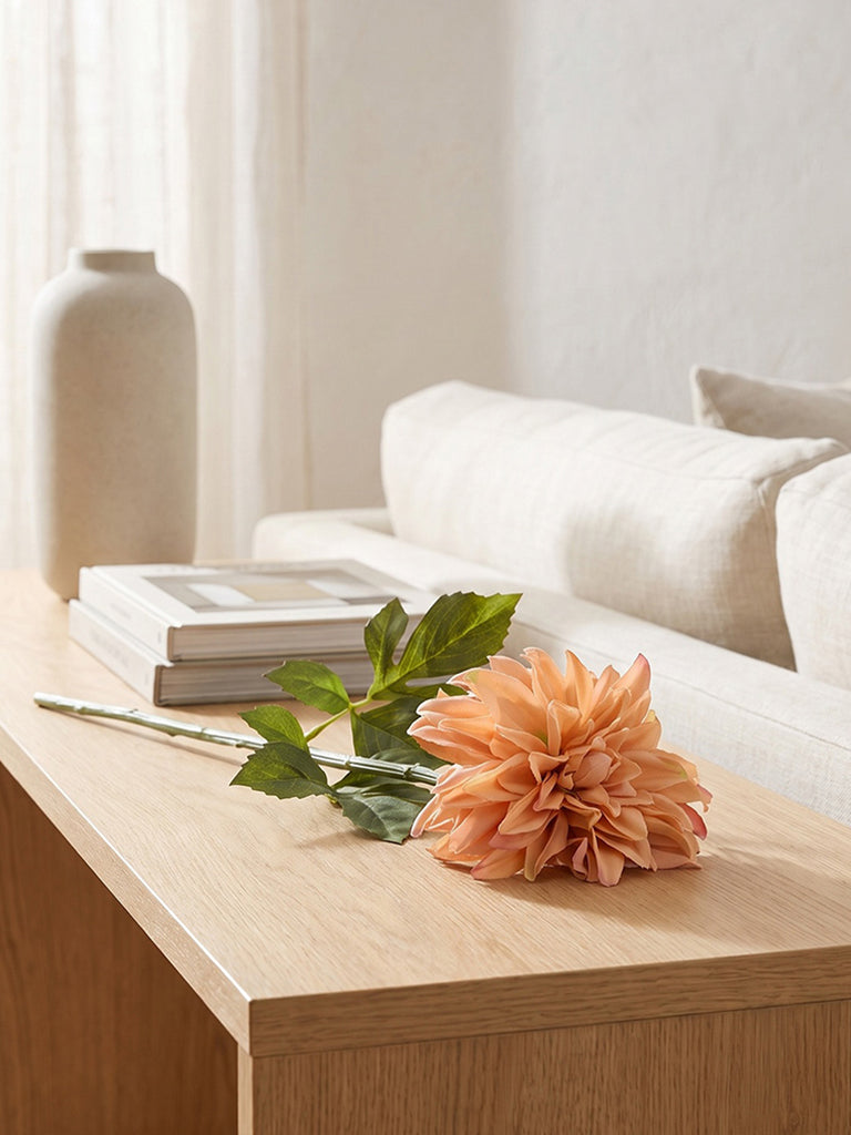 Westside Home Orange Artificial Dahlia Flower Stem