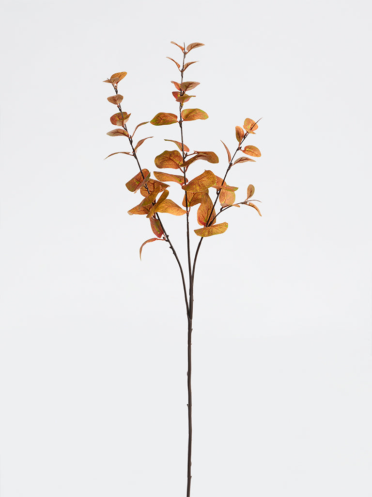 Westside Home Orange Artificial Eucalyptus Flower Branch