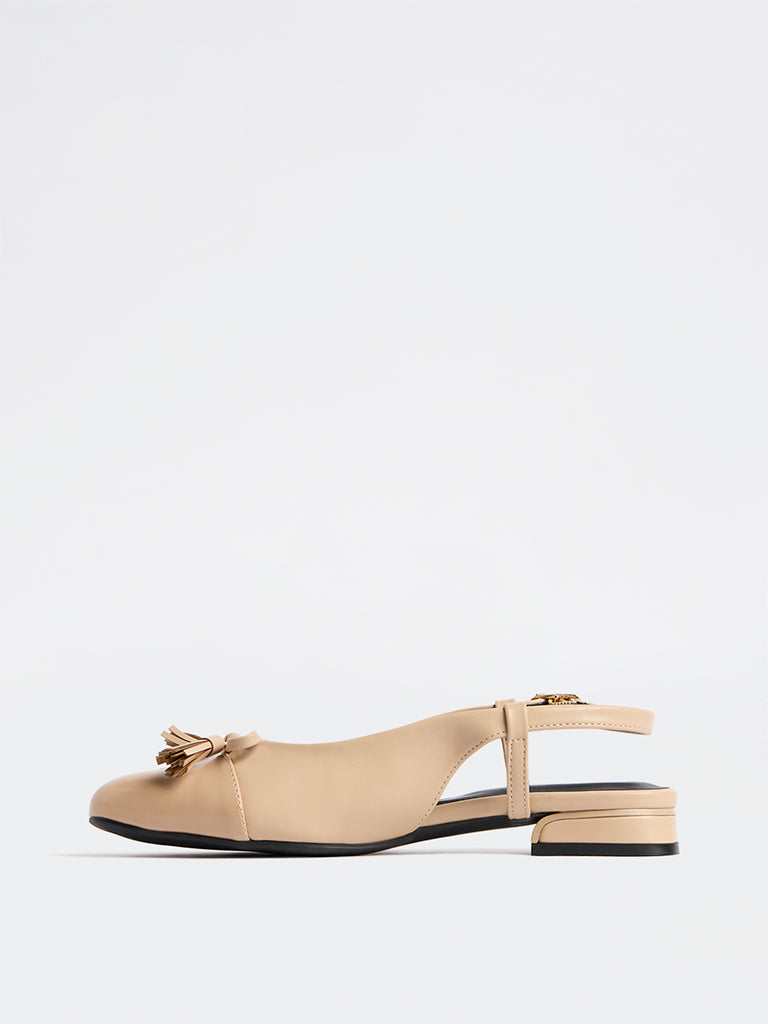 LUNA BLU Dark Cream Slingback Sandals
