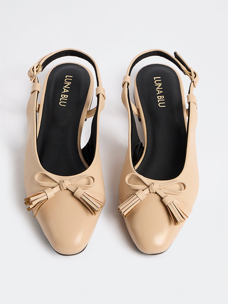 LUNA BLU Dark Cream Slingback Sandals