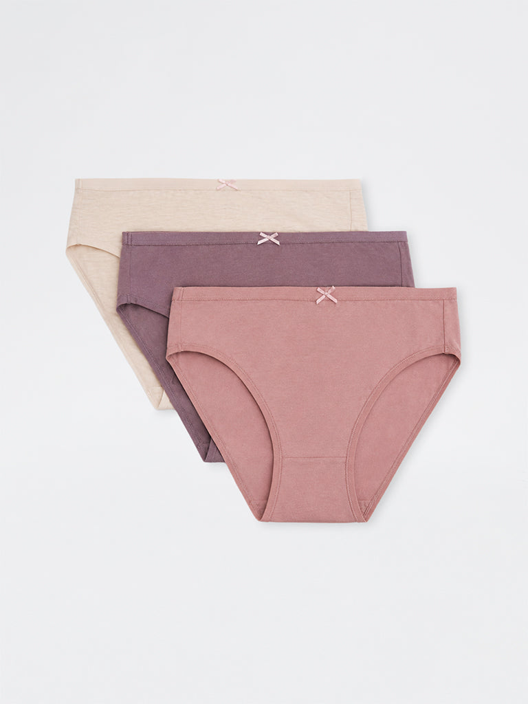 Wunderlove 3-Pack Cotton-Blend Hi-Leg Briefs