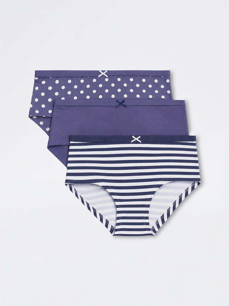 Wunderlove 3-Pack Printed Cotton-Blend Low-Rise Briefs