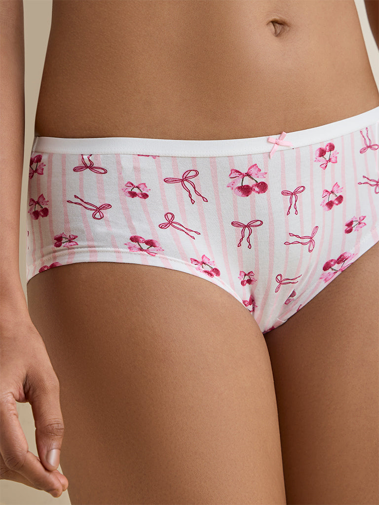 Wunderlove 3-Pack Printed Low-Rise Cotton-Blend Briefs