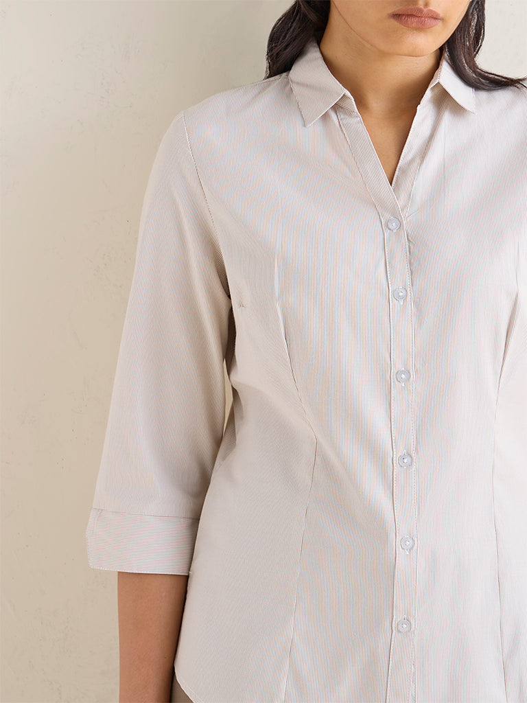 Wardrobe Ivory Striped Shirt