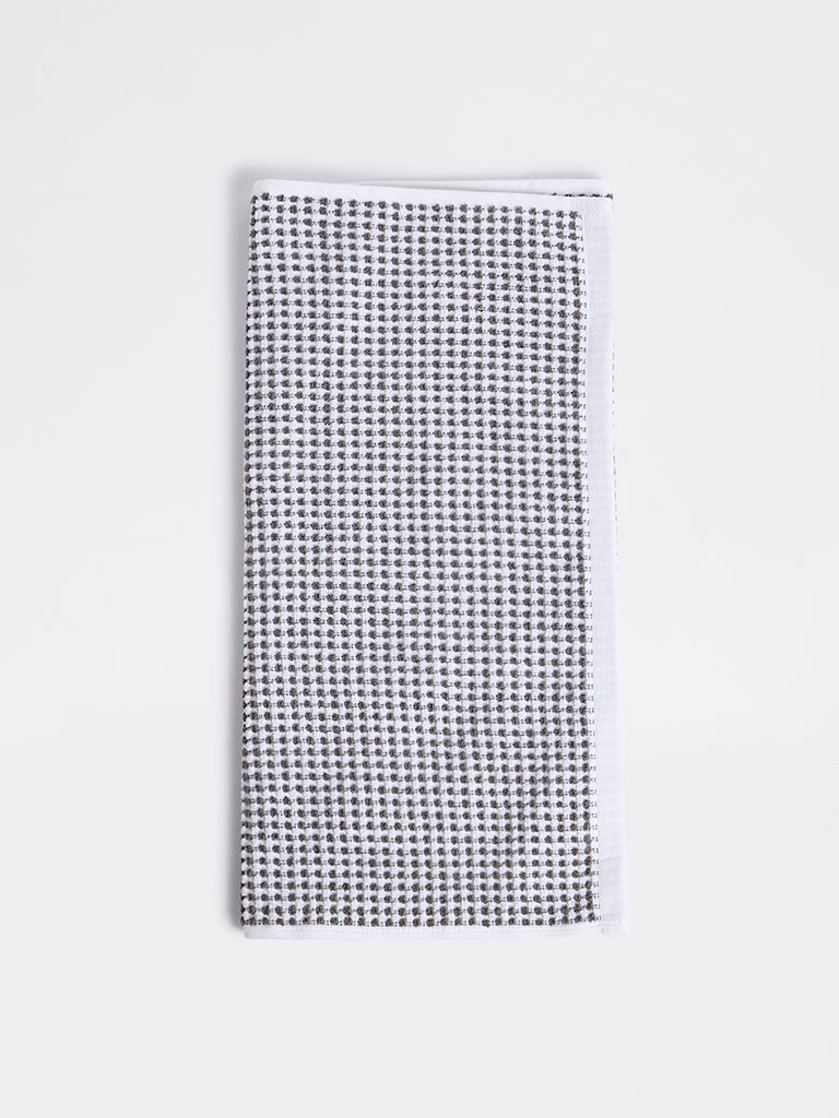 Westside Home White and Grey Pebble Textured Hand Towel