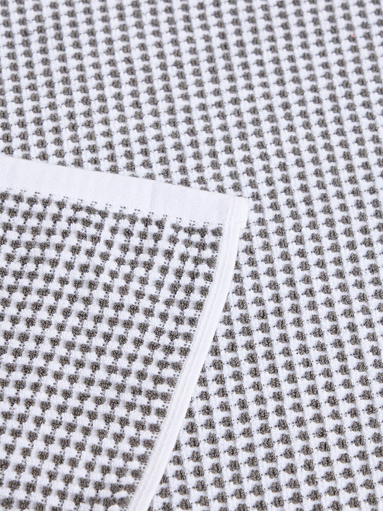 Westside Home White and Grey Pebble Textured Hand Towel