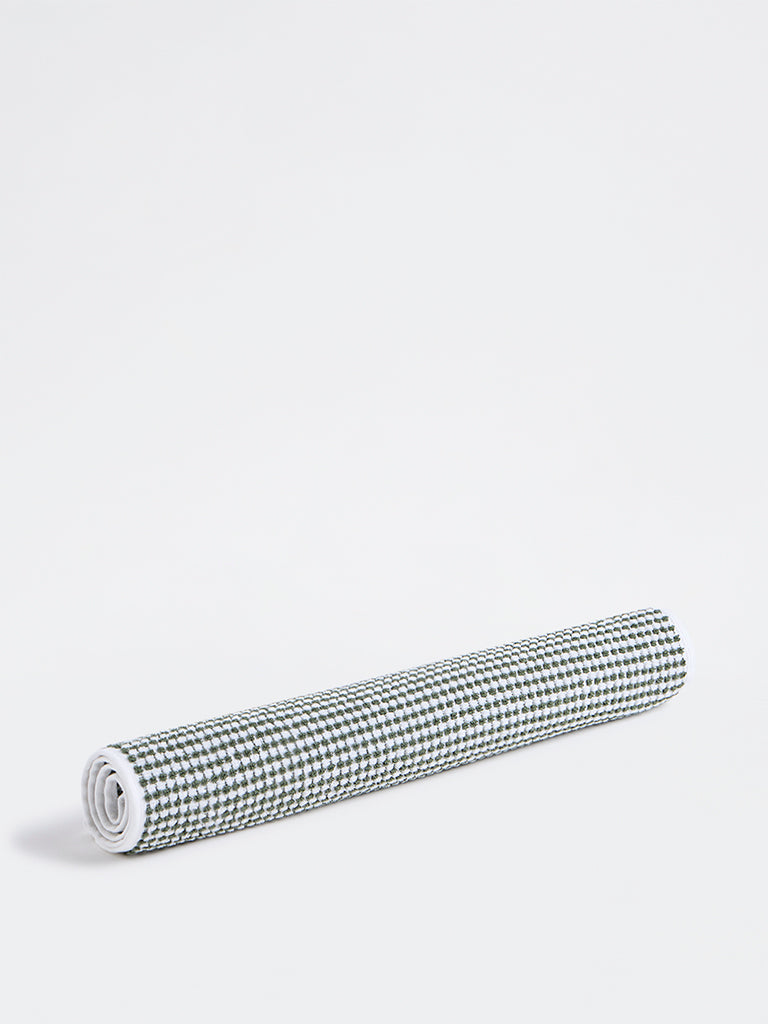 Westside Home White and Green Pebble Textured Hand Towel