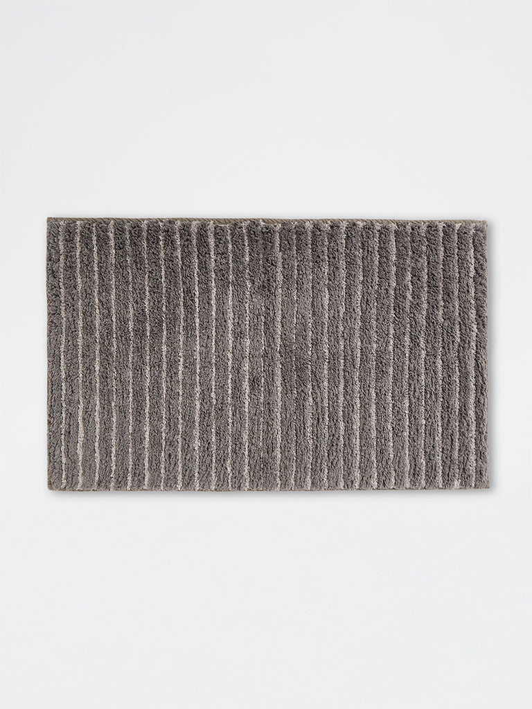 Westside Home Charcoal Striped Bath Mat