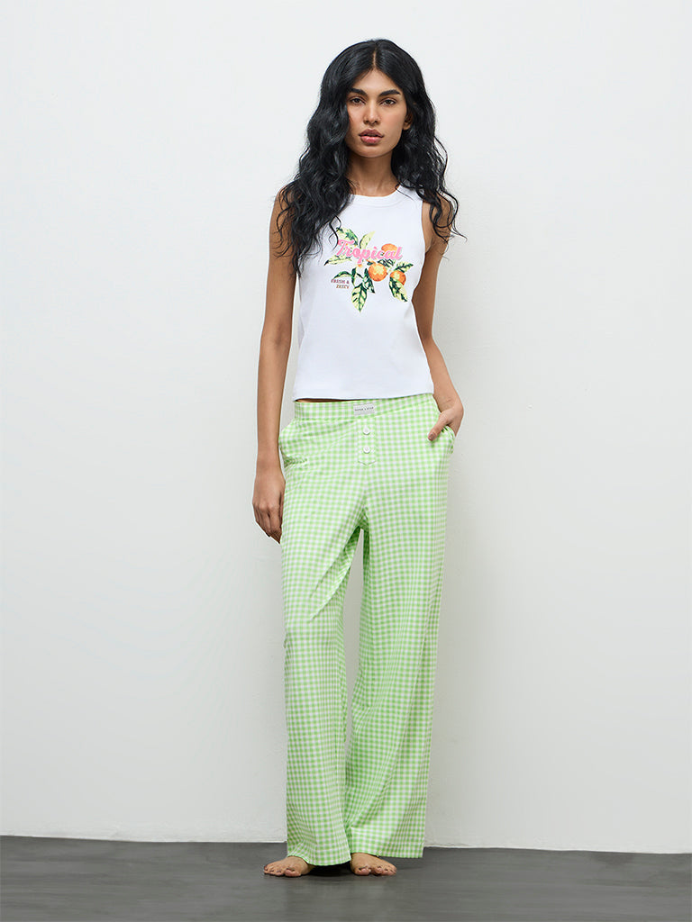 Superstar White Graphic Printed Cotton-Blend Top