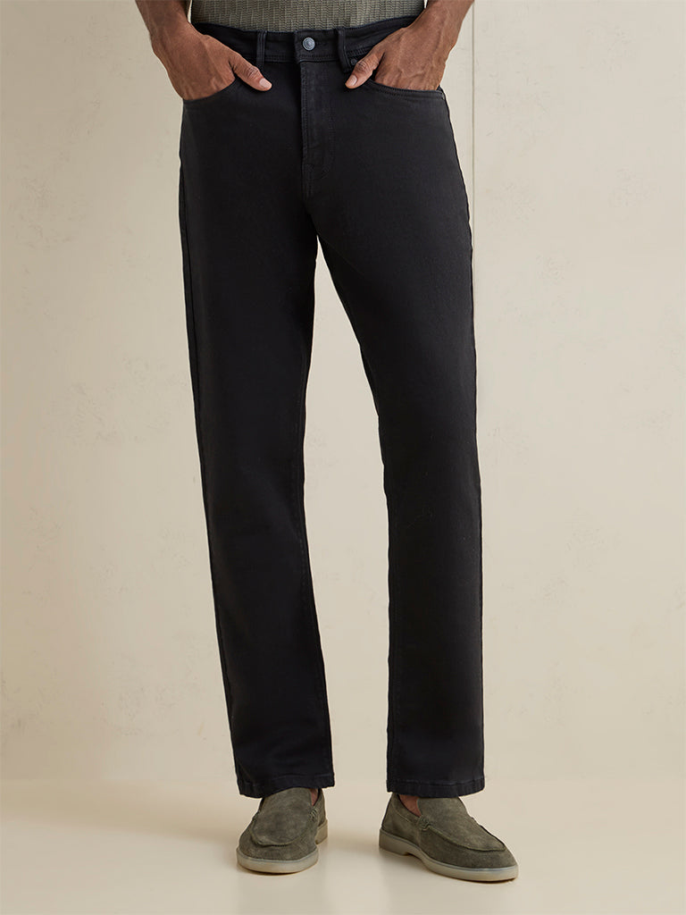 Ascot Black Relaxed-Fit Mid-Rise Jeans