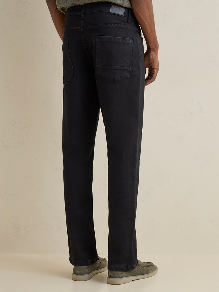 Ascot Black Relaxed-Fit Mid-Rise Jeans