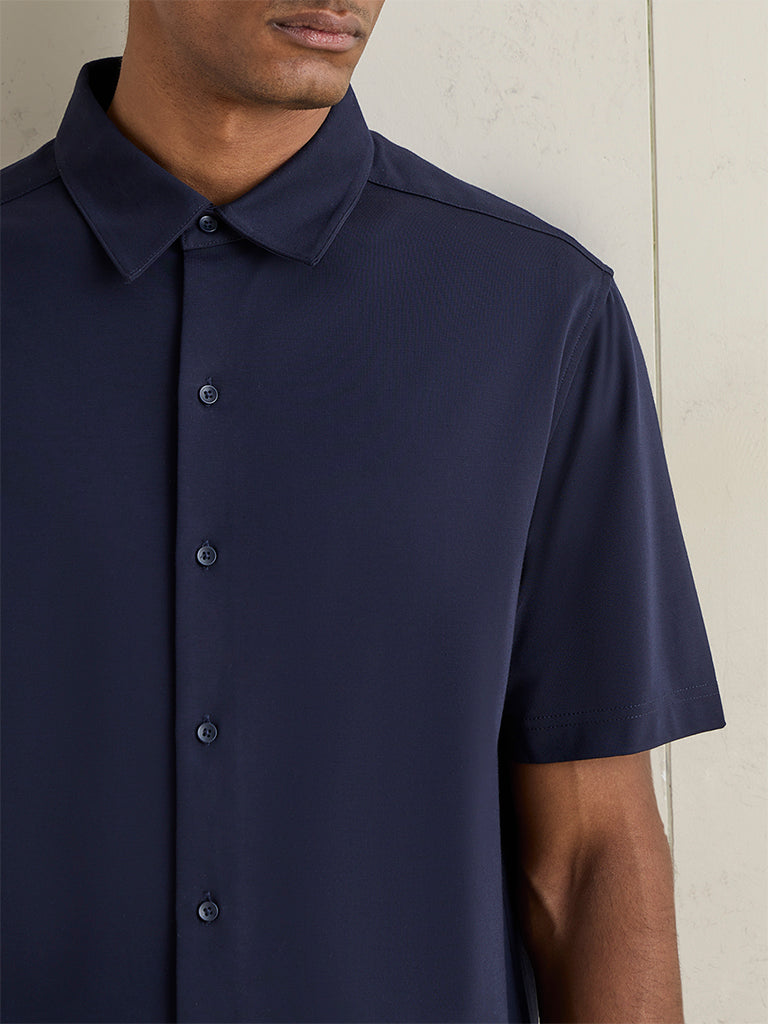 Ascot Navy Relaxed-Fit Shirt