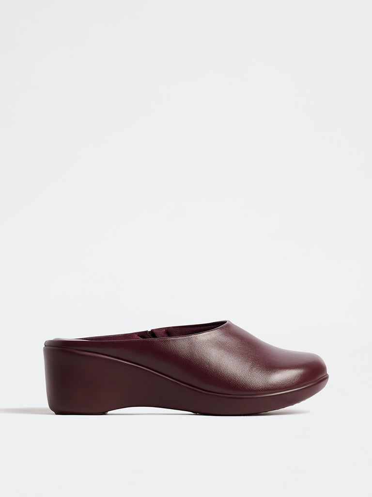 LUNA BLU Burgundy Wedge Heel Shoes