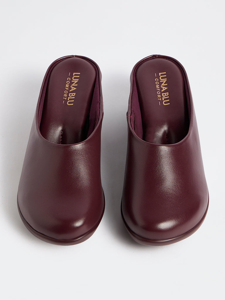 LUNA BLU Burgundy Wedge Heel Shoes