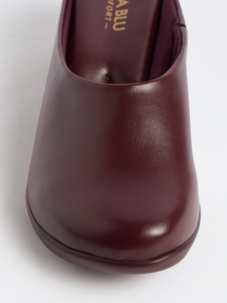 LUNA BLU Burgundy Wedge Heel Shoes