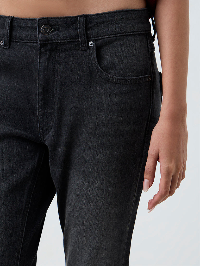 Nuon Black Wash High-Waist Bootcut Jeans