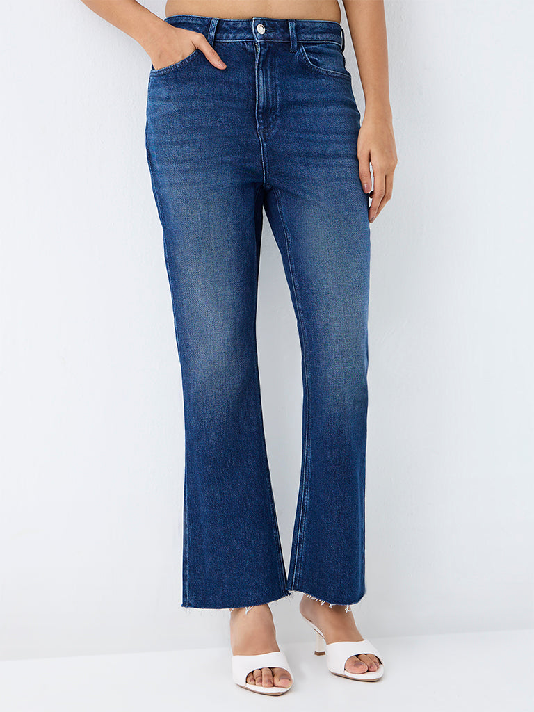 LOV Blue Mid-Wash High-Rise Flared Jeans